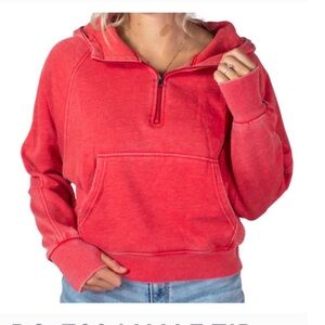 Red Half-Zip Hoodie